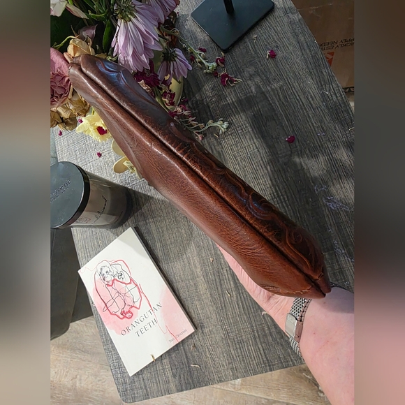 Patricia Nash Brown Embossed Leather Clutch - New - Picture 6 of 6